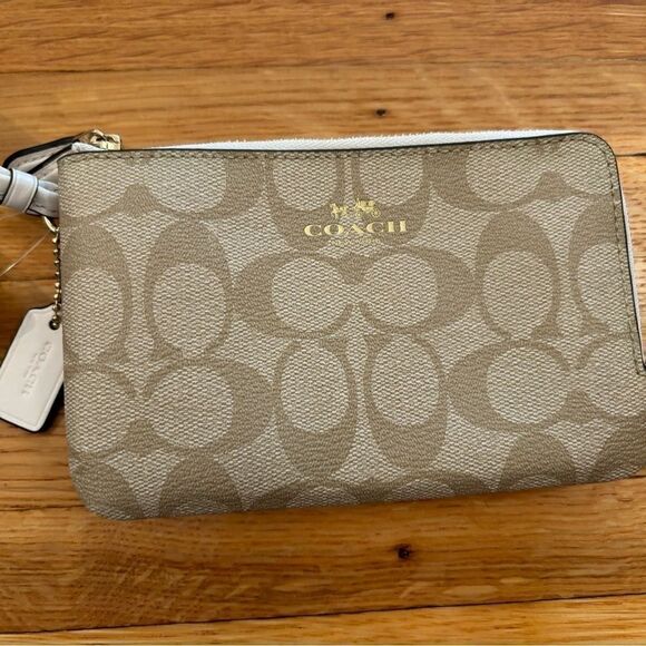 Coach Tan Double Zip Wristlet Wallet NWT - Picture 3 of 8